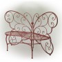 38" Red Butterfly Metal Bench