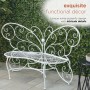 White Butterfly Metal Bench