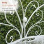 Alpine Corporation 62"L Indoor/Outdoor 2 Person Metal Butterfly Shaped Garden Bench, White