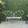 White Butterfly Metal Bench