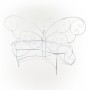 Alpine Corporation 62"L Indoor/Outdoor 2 Person Metal Butterfly Shaped Garden Bench, White