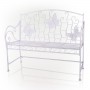 White Metal Garden Bench with Butterfly Backrest