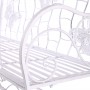 White Metal Garden Bench with Butterfly Backrest