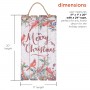Alpine Corporation 20"H Indoor/Outdoor Hanging Christmas Cardinal and Berries Wall Decoration Sign