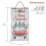 Alpine Corporation 20"H Indoor Hanging Merry Christmas Vintage Car Wall Decoration Sign