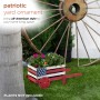 AMERICAN FLAG WHEEL BARREL PLANTER