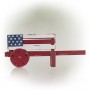 American Flag Wheel Barrel Planter