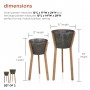 Alpine Corporation Indoor/Outdoor Metal Planters with Wooden Stands and Drainage Holes (Set of 2)