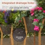 Alpine Corporation Indoor/Outdoor Metal Planters with Wooden Stands and Drainage Holes (Set of 2)