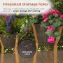 METAL BUCKET PLANTER WITH WOODEN STAND-ASSORTED SET OF 2