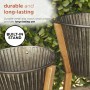 Alpine Corporation Indoor/Outdoor Metal Planters with Wooden Stands and Drainage Holes (Set of 2)