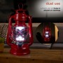 Alpine Corporation 10"H Indoor/Outdoor Metal and Glass Hurricane Lantern with Dimmable LED Lights, Red