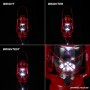 Alpine Corporation 10"H Indoor/Outdoor Metal and Glass Hurricane Lantern with Dimmable LED Lights, Red