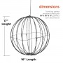 Alpine Corporation 16"H Indoor/Outdoor Foldable Metal Hanging Ornament with Multi-Colored LED Lights