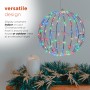 Alpine Corporation 16"H Indoor/Outdoor Foldable Metal Hanging Ornament with Multi-Colored LED Lights