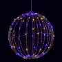 Alpine Corporation 16"H Indoor/Outdoor Foldable Metal Hanging Ornament with Multi-Colored LED Lights