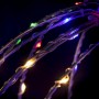 Alpine Corporation 16"H Indoor/Outdoor Foldable Metal Hanging Ornament with Multi-Colored LED Lights