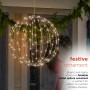 Alpine Corporation 16"H Indoor/Outdoor Foldable Metal Hanging Ornament with Multi-Colored LED Lights