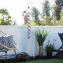 44" Tall Outdoor Hanging Wind Spinner Yard Decoration with Shepherd's Hook, Blue/Purple