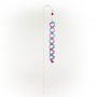 44" Tall Outdoor Hanging Wind Spinner Yard Decoration with Shepherd's Hook, Blue/Purple