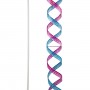 44" Tall Outdoor Hanging Wind Spinner Yard Decoration with Shepherd's Hook, Blue/Purple