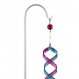 44" Tall Outdoor Hanging Wind Spinner Yard Decoration with Shepherd's Hook, Blue/Purple