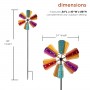 86" COLORFUL BEJEWELED WINDMILL SPINNER GARDEN STAKE 