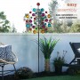 Alpine Corporation 88" Tall Outdoor Metal Kaleidoscopic Multi-Spinning Kinetic Garden Stake Decoration