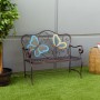 Metal Colorful Butterflies Bench