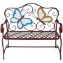 Metal Colorful Butterflies Bench