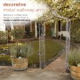 Alpine Corporation 93"H Outdoor Vintage Metal Garden Walkway Arch, Gray