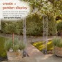 Alpine Corporation 93"H Outdoor Vintage Metal Garden Walkway Arch, Gray