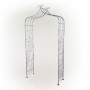 Alpine Corporation 93"H Outdoor Vintage Metal Garden Walkway Arch, Gray
