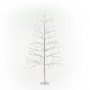 	Alpine Corporation 60"H Indoor/Outdoor Artificial Christmas Tree with Green LED Lights, Silver