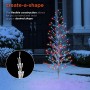 Alpine Corporation 60"H Indoor/Outdoor Artificial Christmas Tree with Multi-Colored LED Lights, Silver