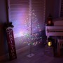 Alpine Corporation 60"H Indoor/Outdoor Artificial Christmas Tree with Multi-Colored LED Lights, Silver