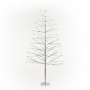 Alpine Corporation 60"H Indoor/Outdoor Artificial Christmas Tree with Multi-Colored LED Lights, Silver