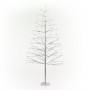 Alpine Corporation 60"H Indoor/Outdoor Artificial Christmas Tree with Multi-Colored LED Lights, Silver