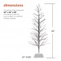 Alpine Corporation 60"H Indoor/Outdoor Artificial Christmas Tree with Red LED Lights, Silver