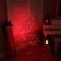 Alpine Corporation 60"H Indoor/Outdoor Artificial Christmas Tree with Red LED Lights, SilverAlpine Corporation 60"H Indoor/Outdoor Artificial Christmas Tree with Red LED Lights, Silver