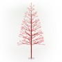 Alpine Corporation 60"H Indoor/Outdoor Artificial Christmas Tree with Red LED Lights, Silver