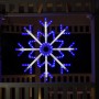 Alpine Corporation Large Snowflake Decoration with Blue and White Motion LED Lights