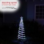 Alpine Corporation Small Spiral Christmas Tree with Multi-Functional Colored LED Lights