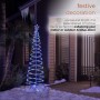 Alpine Corporation 82"H Indoor/Outdoor Artificial Spiral Christmas Tree with Multi-Color LED Lights