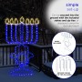 Alpine Corporation Hanukkah Menorah Decoration with Blue and White LED Lights