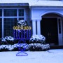 Alpine Corporation Hanukkah Menorah Decoration with Blue and White LED Lights