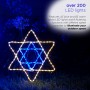 Alpine Corporation Hanukkah Star of David Decoration with Blue and White LED Lights