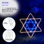 Alpine Corporation Hanukkah Star of David Decoration with Blue and White LED Lights