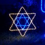 Alpine Corporation Hanukkah Star of David Decoration with Blue and White LED Lights
