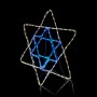 Alpine Corporation Hanukkah Star of David Decoration with Blue and White LED Lights